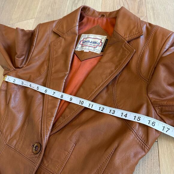 Vintage Casablanca for Guys for Gals Brown Leather Jacket 70s Western Retro - Picture 4 of 7